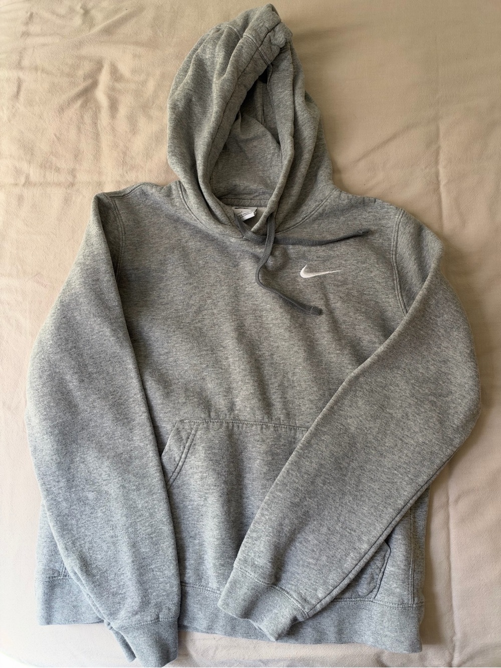 Nike Team Club Women’s Fleece Hoodie Gray White Swoosh Size Small